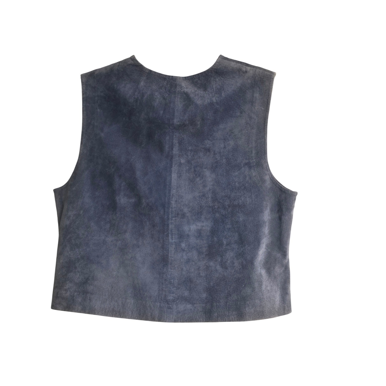 Saguaro Blue Gray Genuine Suede Leather Zip Up Vest Womens Xl 96512 India Nwt — image 2 of 8